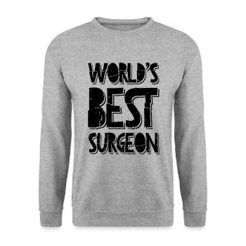 world's best surgeon - Unisex Sweatshirt - salt & pepper - Front - Alina (178cm) & Michal (187cm)