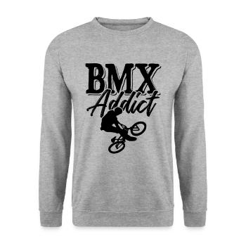 bmx süchtig fahrrad - Unisex Pullover - Weißgrau meliert - Vorne - Alina (178cm) & Michal (187cm)