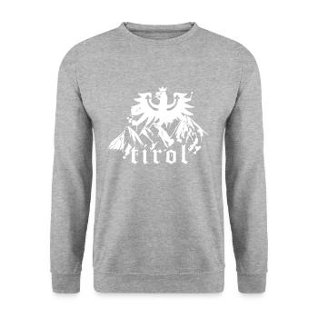 Tiroler Berge Adler - Tirol Urlaub - Unisex Pullover - Weißgrau meliert - Vorne - Alina (178cm) & Michal (187cm)