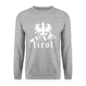 Tiroler Adler Tirol Berge - Unisex Pullover - Weißgrau meliert - Vorne - Alina (178cm) & Michal (187cm)