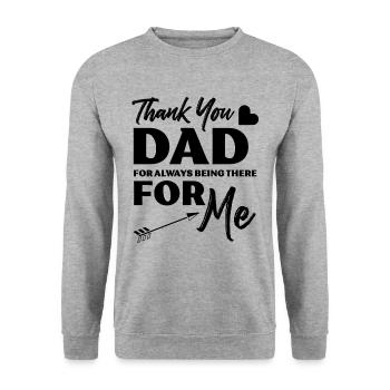 danke papa vater - Unisex Pullover - Weißgrau meliert - Vorne - Alina (178cm) & Michal (187cm)