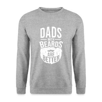 Bester Papa Vater Bart Geschenk - Unisex Pullover - Weißgrau meliert - Vorne - Alina (178cm) & Michal (187cm)