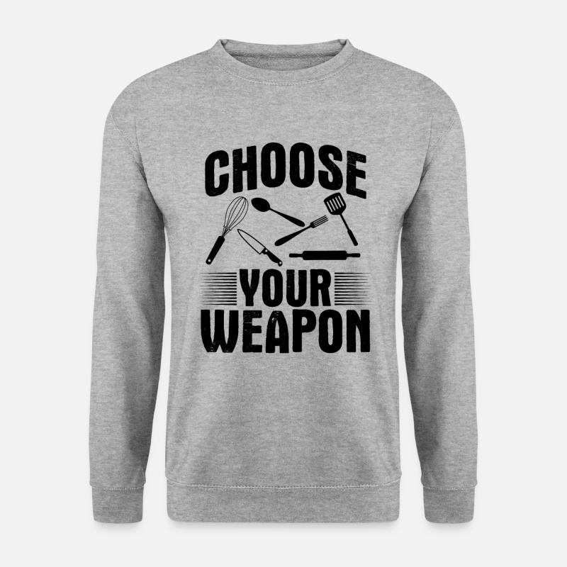 kochen spruch koch - Unisex Pullover - Weißgrau meliert