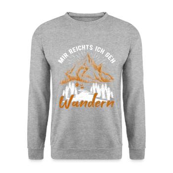 Mir Reichts Ich Geh Wandern - Schönes Wanderer - Unisex Pullover - Weißgrau meliert - Vorne - Alina (178cm) & Michal (187cm)