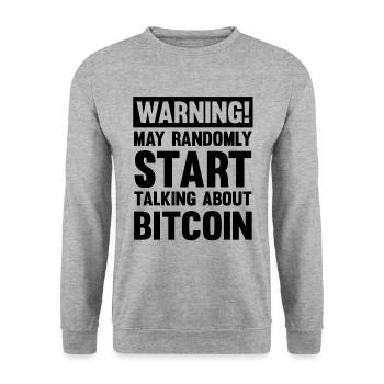 avertissement bitcoin - Sweat-shirt Unisexe - gris chiné - Devant - Alina (178cm) & Michal (187cm)