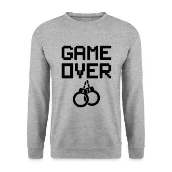 game over bräutigam - Unisex Pullover - Weißgrau meliert - Vorne - Alina (178cm) & Michal (187cm)