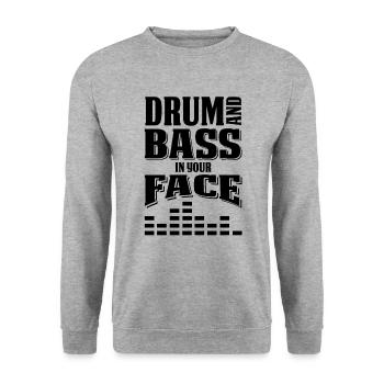 drum and bass spruch - Unisex Pullover - Weißgrau meliert - Vorne - Alina (178cm) & Michal (187cm)