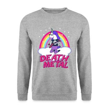 Death Metal Heavy Metal T-shirt arc-en-ciel - Sweat-shirt Unisexe - gris chiné - Devant - Alina (178cm) & Michal (187cm)