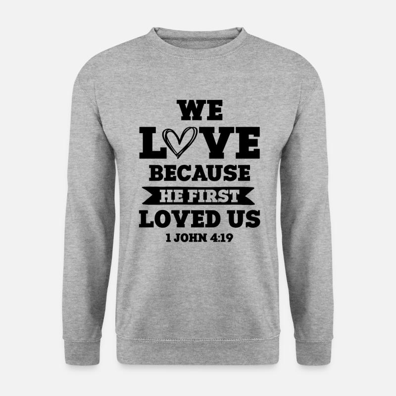 liebe gott bibel - Unisex Pullover - Weißgrau meliert