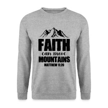 vertrauen berge versetzten bibel - Unisex Pullover - Weißgrau meliert - Vorne - Alina (178cm) & Michal (187cm)