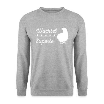 Wachtel Züchter Wachteln Wachtel Experte - Unisex Pullover - Weißgrau meliert - Vorne - Alina (178cm) & Michal (187cm)