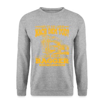 Baggerfahrer Baggern Bagger Baggerführer - Unisex Pullover - Weißgrau meliert - Vorne - Alina (178cm) & Michal (187cm)