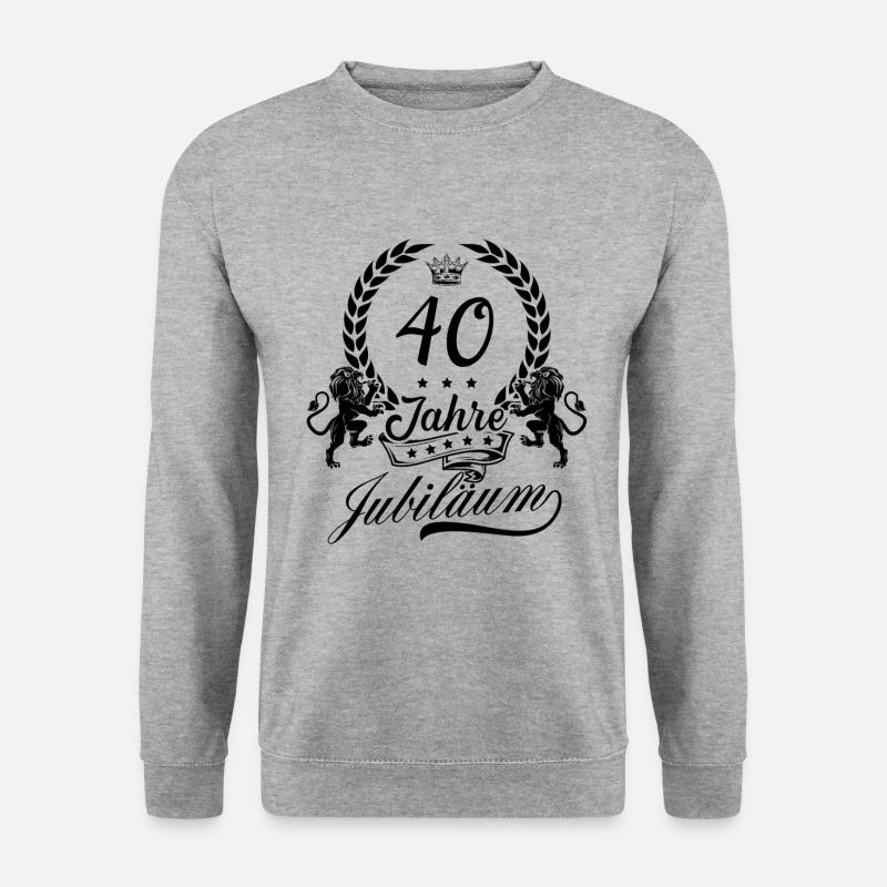 40 Zahl Kranz - Unisex Pullover - Weißgrau meliert