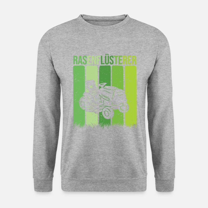 Rasenflüsterer - Garten Rasenmäher Rasen Spruch - Unisex Pullover - Weißgrau meliert