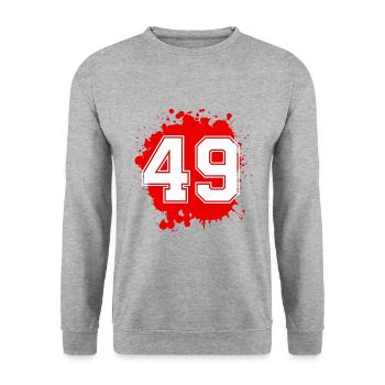 49 nombre de taches - Sweat-shirt Unisexe - gris chiné - Devant - Alina (178cm) & Michal (187cm)