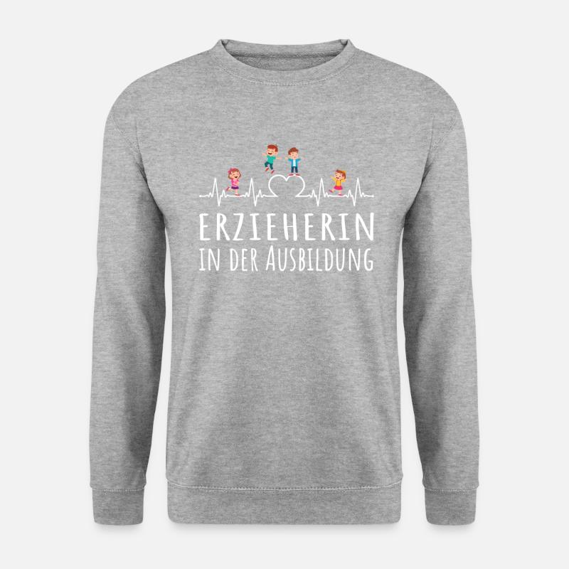 Erzieherin Geschenkidee Azubi Ausbildung Beruf - Unisex Pullover - Weißgrau meliert