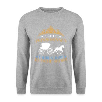Kutscherin Kutschieren Kutscher Pferdekutsche - Unisex Pullover - Weißgrau meliert - Vorne - Alina (178cm) & Michal (187cm)