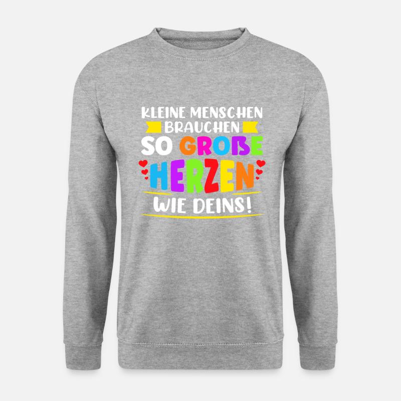 Erzieherin Geschenkidee | Lustiger Erzieherin - Unisex Pullover - Weißgrau meliert