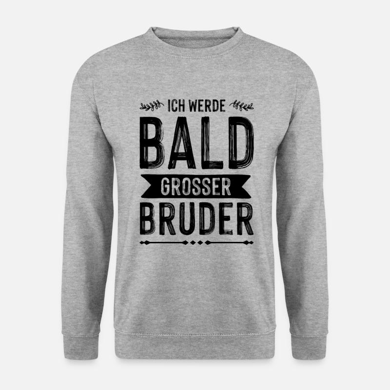 Ich werde grosser Bruder - Unisex Pullover - Weißgrau meliert