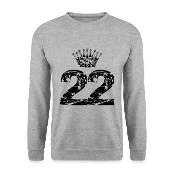 22 couronnes nombre - Sweat-shirt Unisexe - gris chiné - Devant - Alina (178cm) & Michal (187cm)