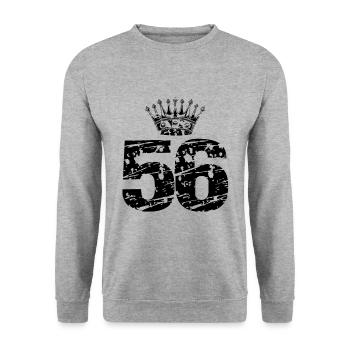 56 Number crown - Unisex Sweatshirt - salt & pepper - Front - Alina (178cm) & Michal (187cm)