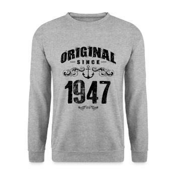 1947 original since - Unisex Sweatshirt - salt & pepper - Front - Alina (178cm) & Michal (187cm)