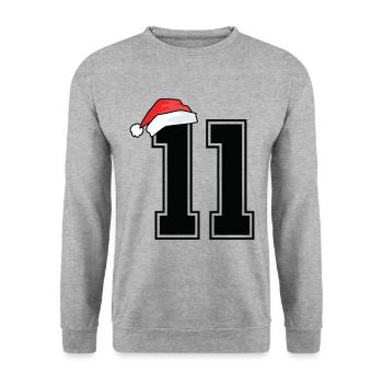 11 Numéro Noël - Sweat-shirt Unisexe - gris chiné - Devant - Alina (178cm) & Michal (187cm)