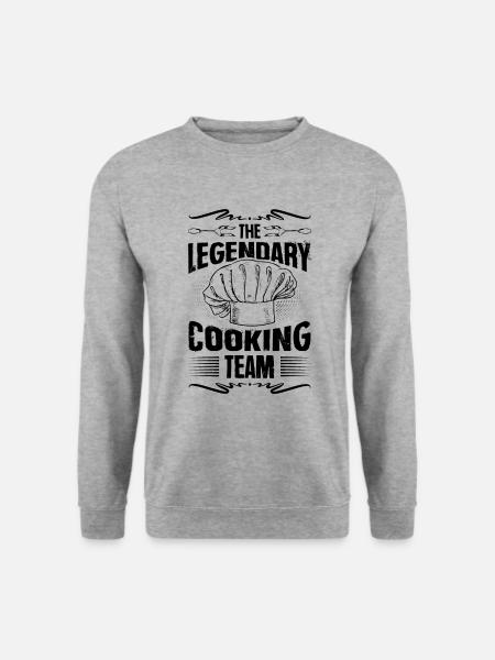 legendary cooking team - Unisex Pullover - Weißgrau meliert
