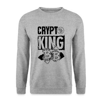 Crypto King - Unisex Pullover - Weißgrau meliert - Vorne - Alina (178cm) & Michal (187cm)