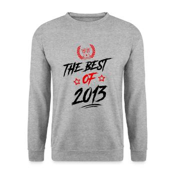 2013 best of - Unisex Pullover - Weißgrau meliert - Vorne - Alina (178cm) & Michal (187cm)