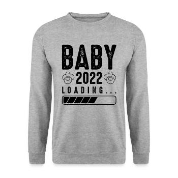 baby 2022 loading - Unisex Sweatshirt - salt & pepper - Front - Alina (178cm) & Michal (187cm)