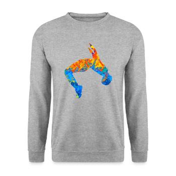 Parkour Parkour Runner Parcour Freerunner - Unisex Sweatshirt - salt & pepper - Front - Alina (178cm) & Michal (187cm)