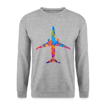 Cadeau avion avion - Sweat-shirt Unisexe - gris chiné - Devant - Alina (178cm) & Michal (187cm)