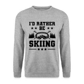 ski skiing - Unisex Sweatshirt - salt & pepper - Front - Alina (178cm) & Michal (187cm)