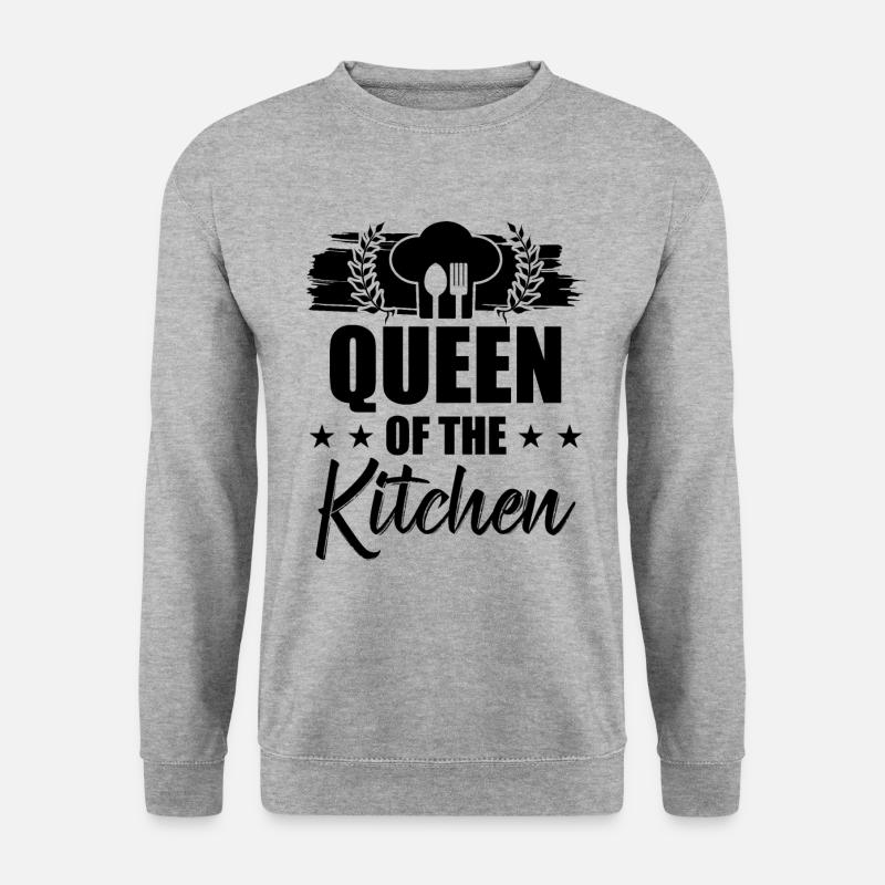 königin der küche - Unisex Pullover - Weißgrau meliert