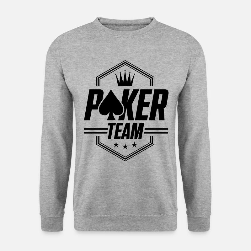 poker team - Unisex Pullover - Weißgrau meliert