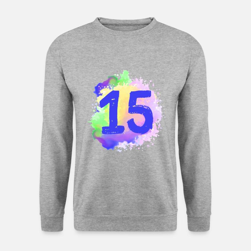 15 Nombre d’objets blob - Sweat-shirt Unisexe - gris chiné