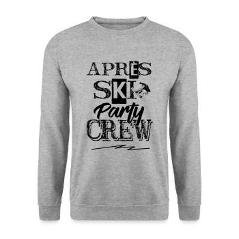 Apres Ski Crew - Unisex Pullover - Weißgrau meliert - Vorne - Alina (178cm) & Michal (187cm)