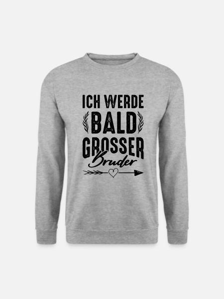 Ich werde grosser Bruder - Unisex Pullover - Weißgrau meliert