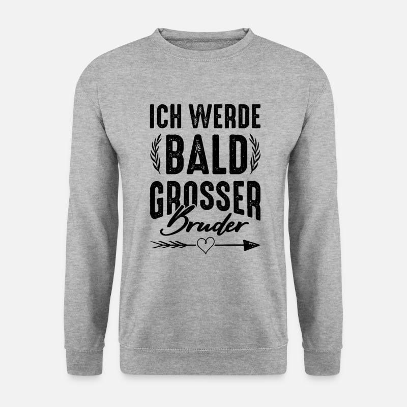 Ich werde grosser Bruder - Unisex Pullover - Weißgrau meliert