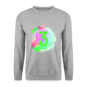 3 Nombre d’objets blob - Sweat-shirt Unisexe - gris chiné - Devant - Alina (178cm) & Michal (187cm)