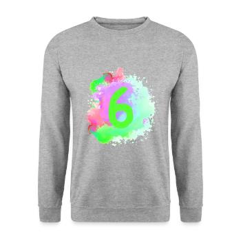 6 Nombre d’objets blob - Sweat-shirt Unisexe - gris chiné - Devant - Alina (178cm) & Michal (187cm)