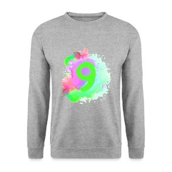 9 Nombre d’objets blob - Sweat-shirt Unisexe - gris chiné - Devant - Alina (178cm) & Michal (187cm)