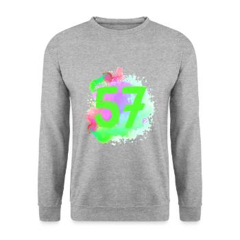 57 Nombre d’objets blob - Sweat-shirt Unisexe - gris chiné - Devant - Alina (178cm) & Michal (187cm)