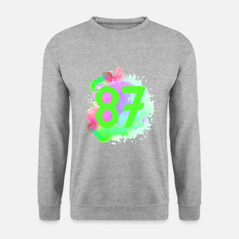 87 Nombre d’objets blob - Sweat-shirt Unisexe - gris chiné