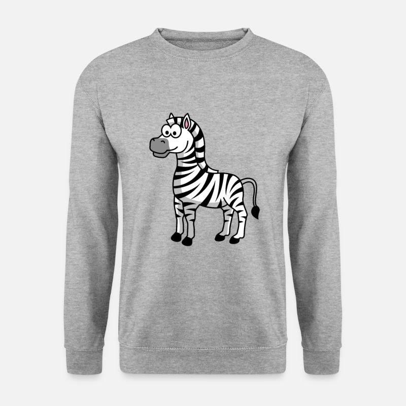 Zebra Comic Tier - Unisex Pullover - Weißgrau meliert