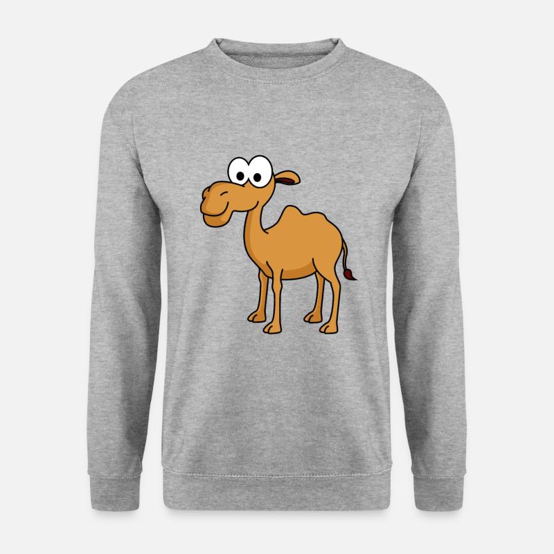 Kamel Comic - Unisex Pullover - Weißgrau meliert