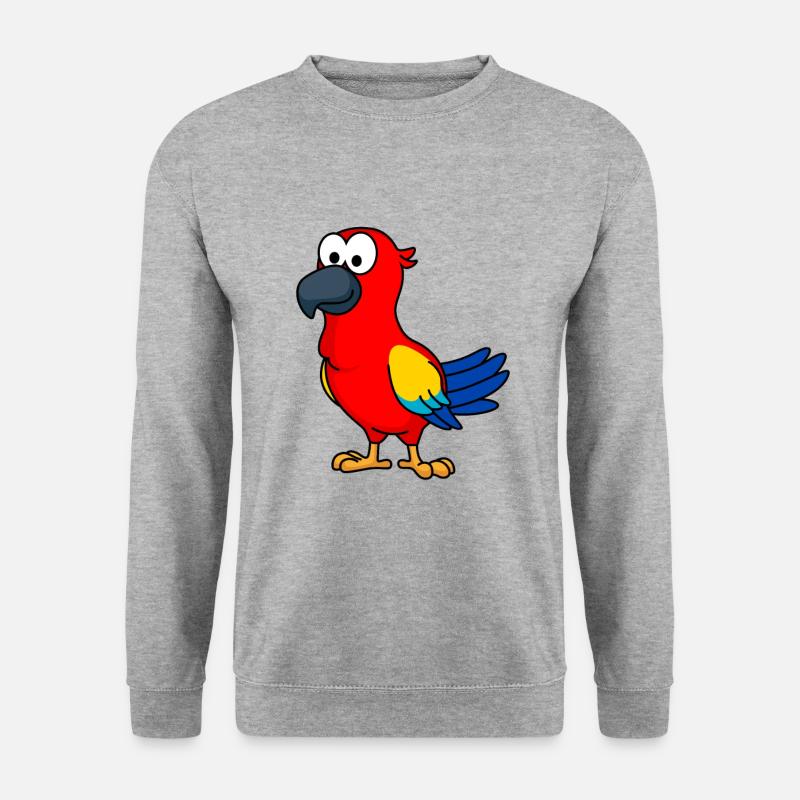 Papagai Comic Tier - Unisex Pullover - Weißgrau meliert