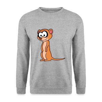 Suricate Comic Animal - Sweat-shirt Unisexe - gris chiné - Devant - Alina (178cm) & Michal (187cm)