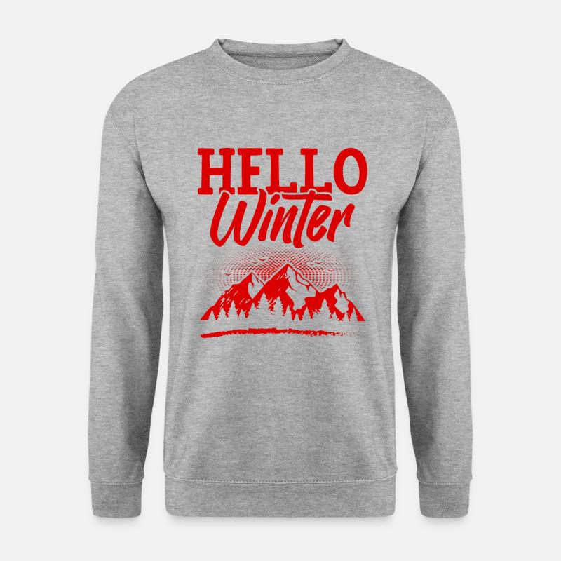 Hello Winter - Unisex Pullover - Weißgrau meliert